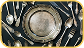 Assiette et couverts en argent